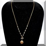 J051. 14K gold chain with crystals and locket. 18” - $125 